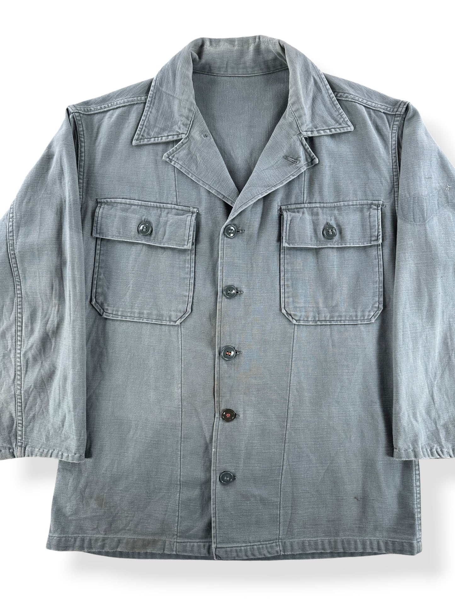 Front Close Up of Vintage Military Field Shirt SZ S/M