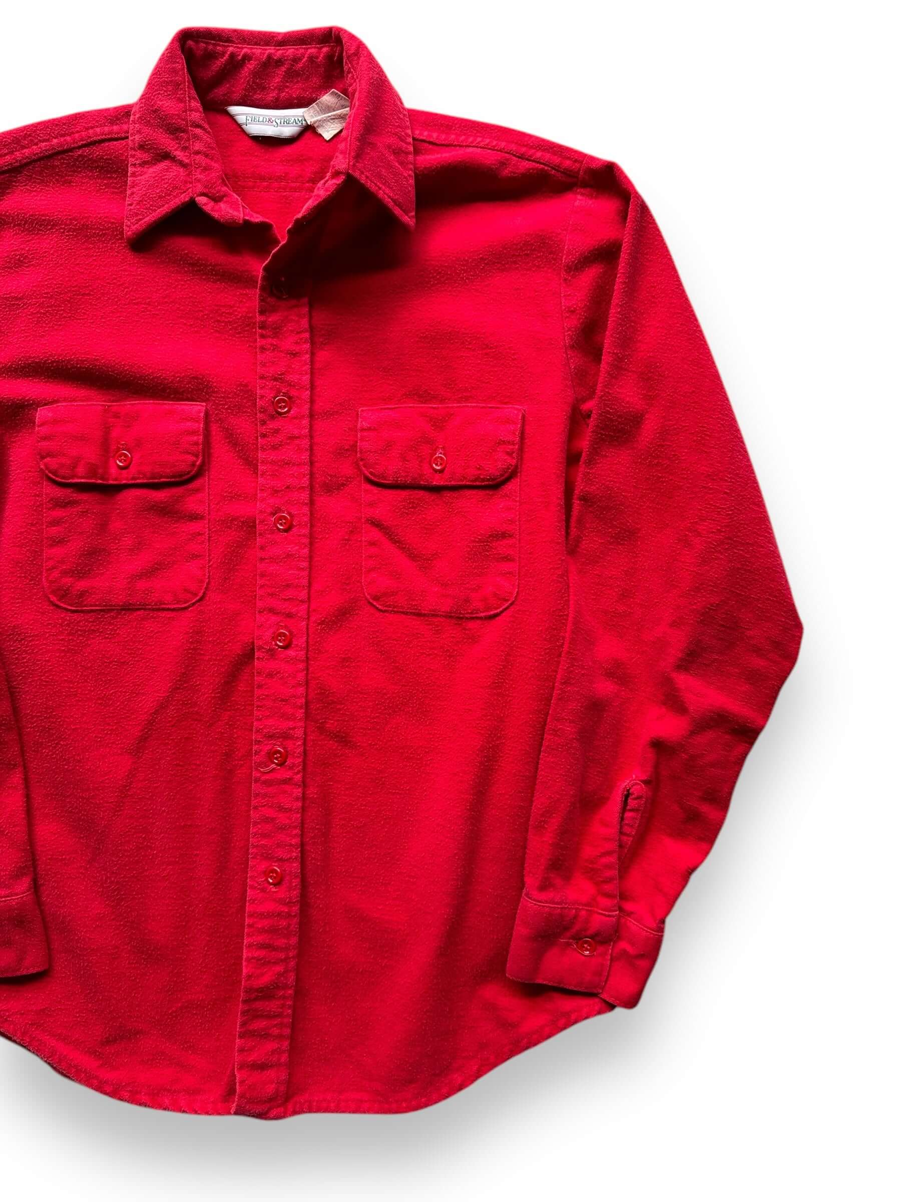 front left of Vintage Field and Stream Red Chamois Shirt SZ M