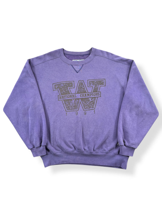 Front of Vintage UW '91 National Champs Crewneck SZ XL