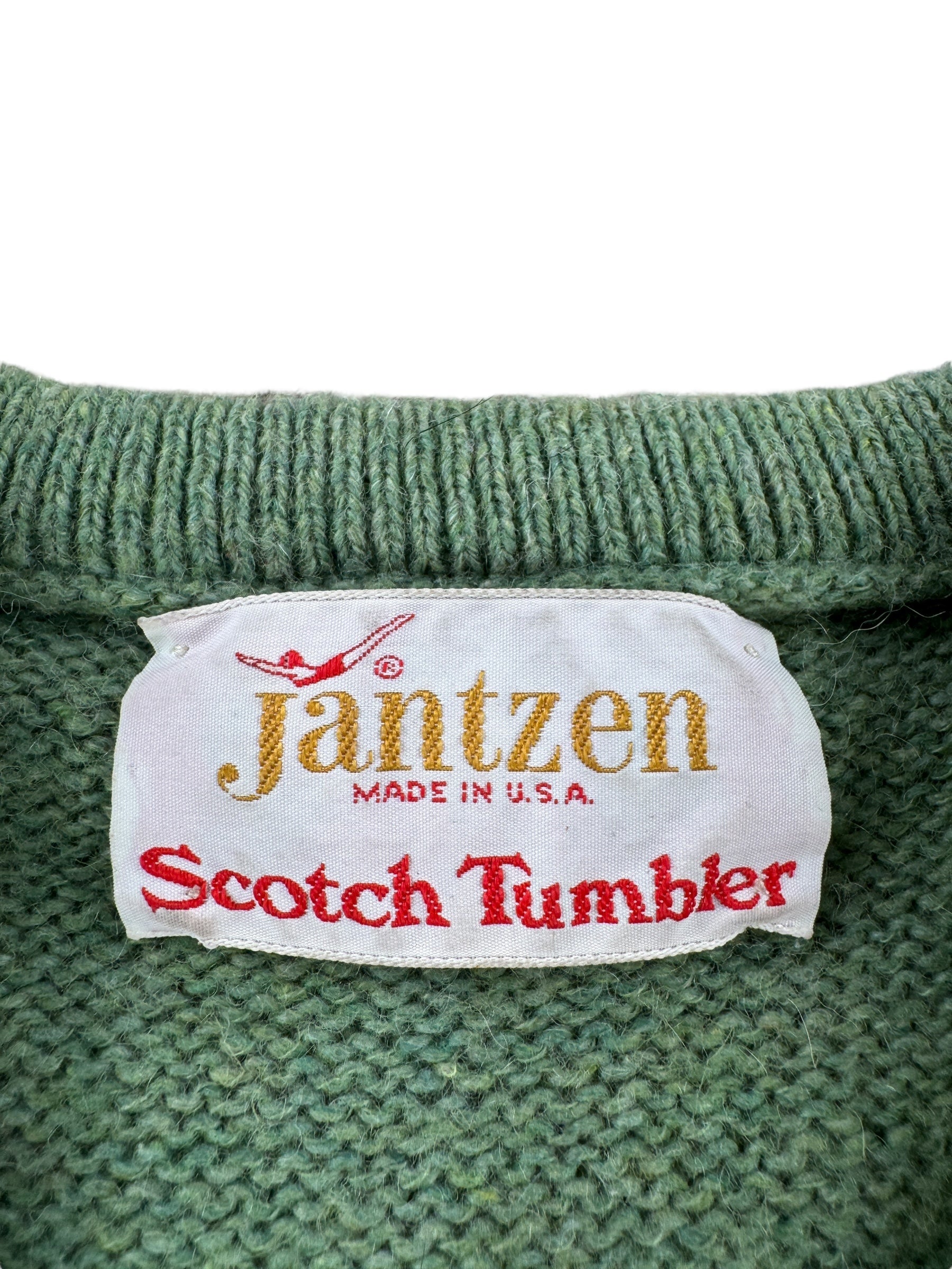 Tag on Vintage Jantzen Scotch Tumbler V Neck Sweater SZ M
