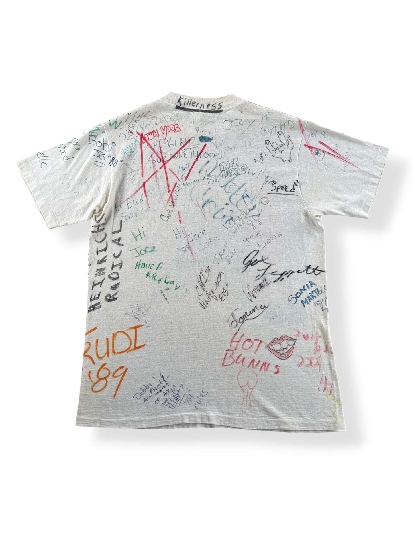Back of Vintage 80s Rainier Brewed in the USA Signature Tee SZ M