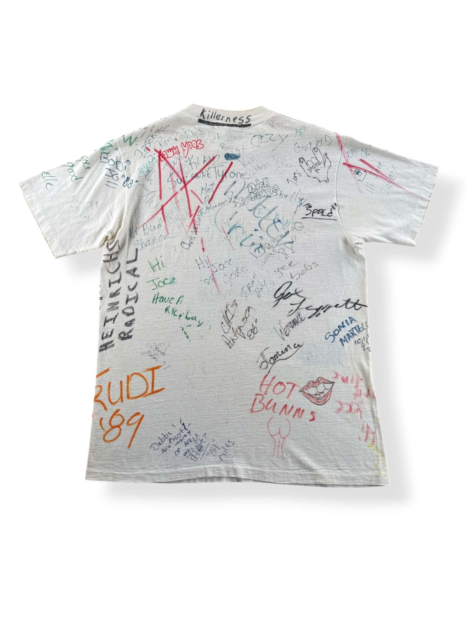 Back of Vintage 80s Rainier Brewed in the USA Signature Tee SZ M