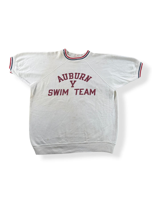Front of Vintage Champion Running Man Auburn Y Swim Team Short Sleeve Crewneck SZ M - AS IS