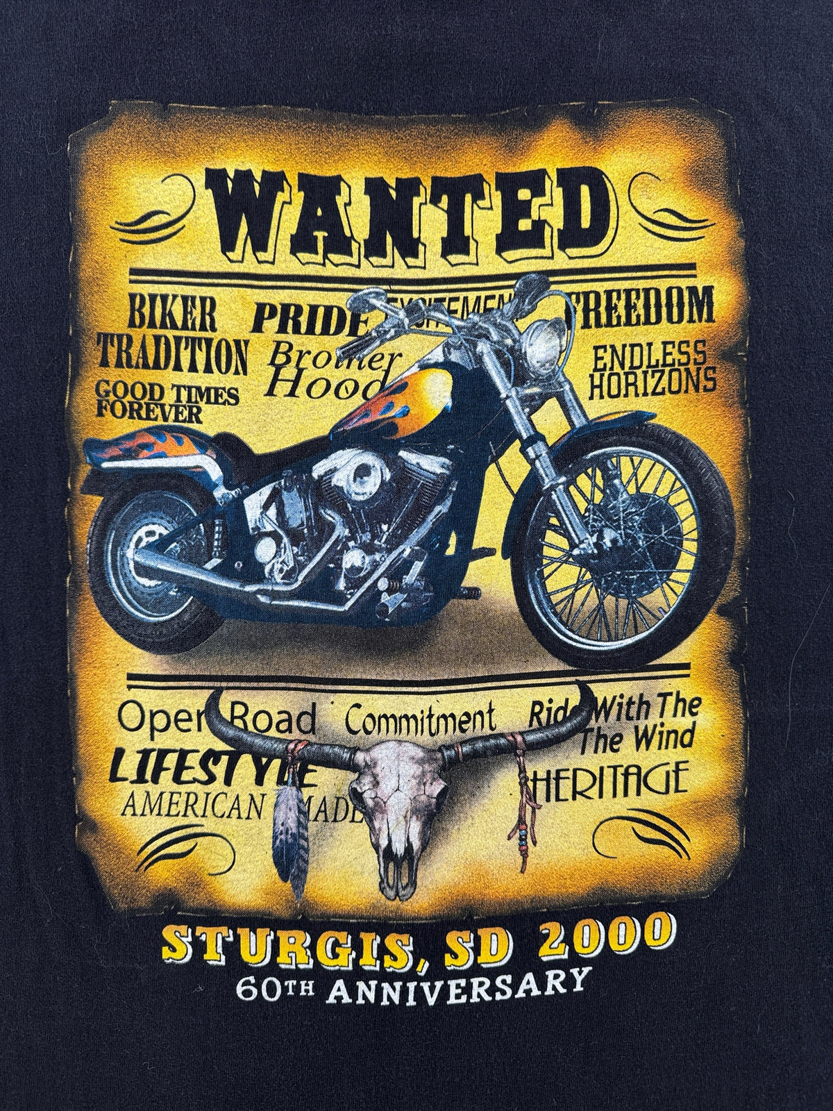 Back graphic on Vintage '00 Sturgis Tee SZ XL