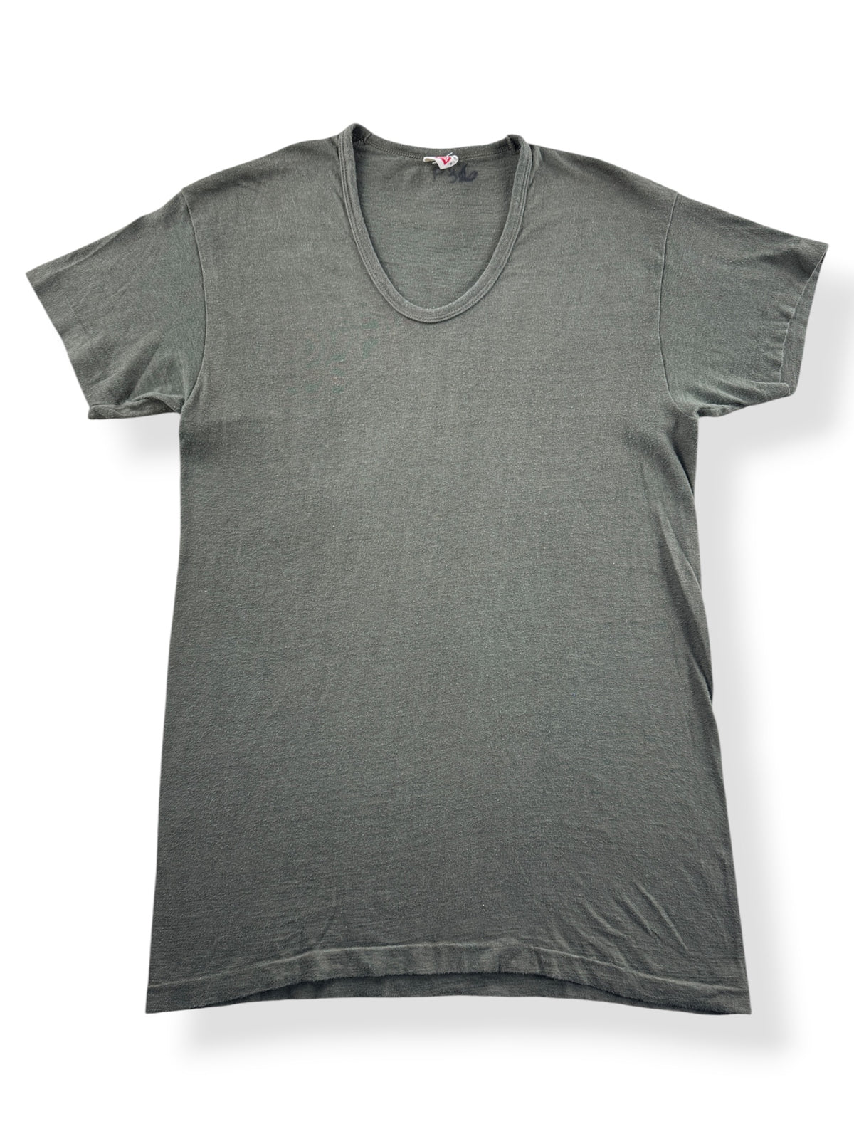 Front of Vintage 50s Hanes Blank Green Tee SZ M (Fits S)
