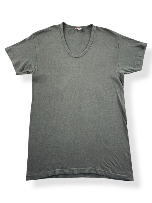 Front of Vintage 50s Hanes Blank Green Tee SZ M (Fits S)