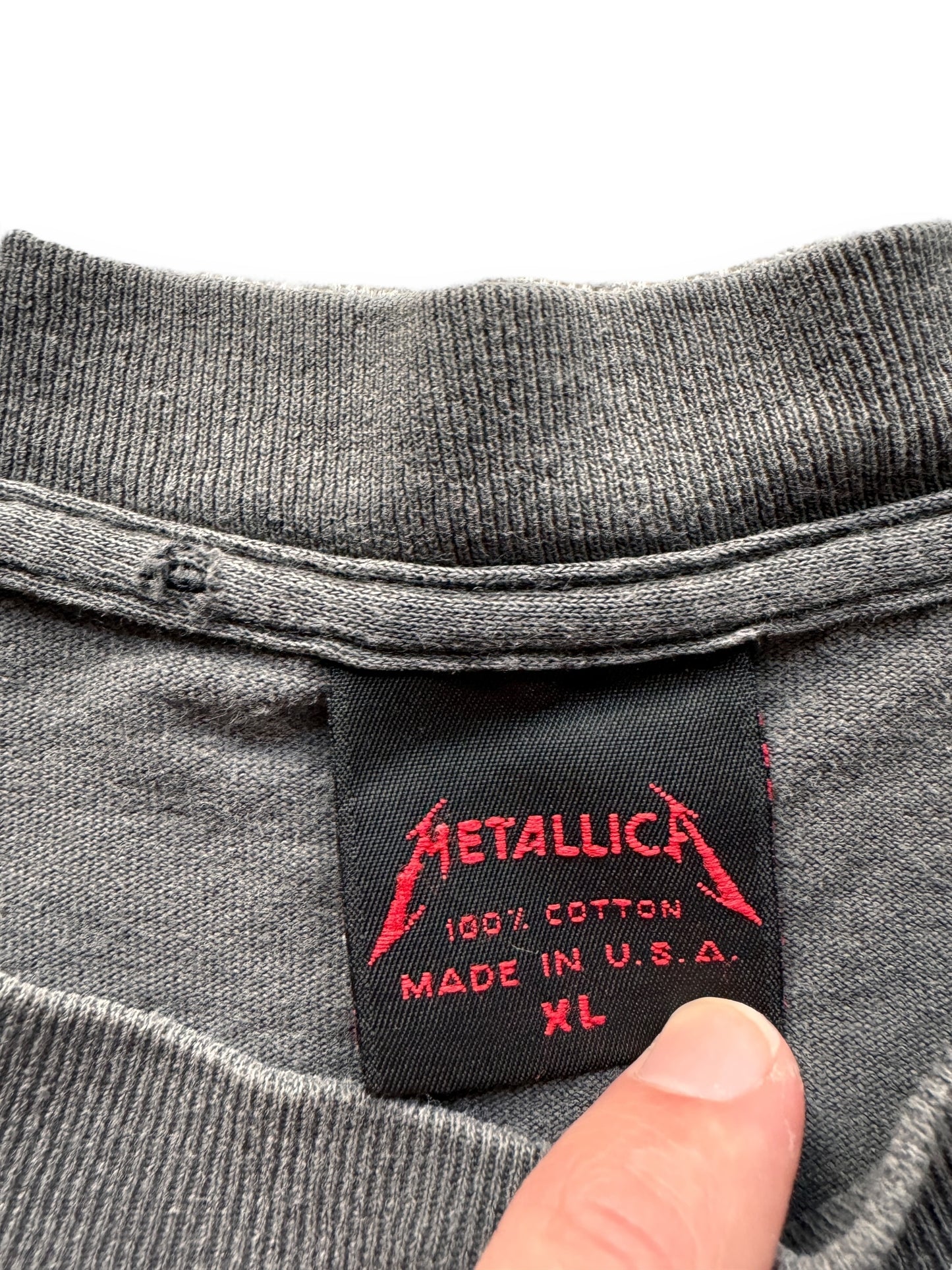 tag on Vintage '89 Metallica Pushead Band Tee SZ XL