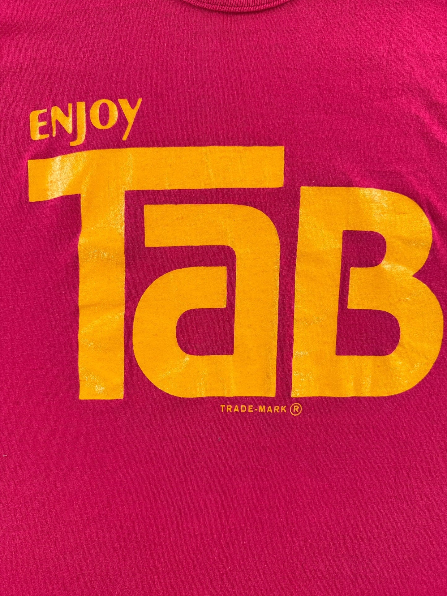 Front gaphic on Vintage 1970s Tab Tee SZ M (Fits S)