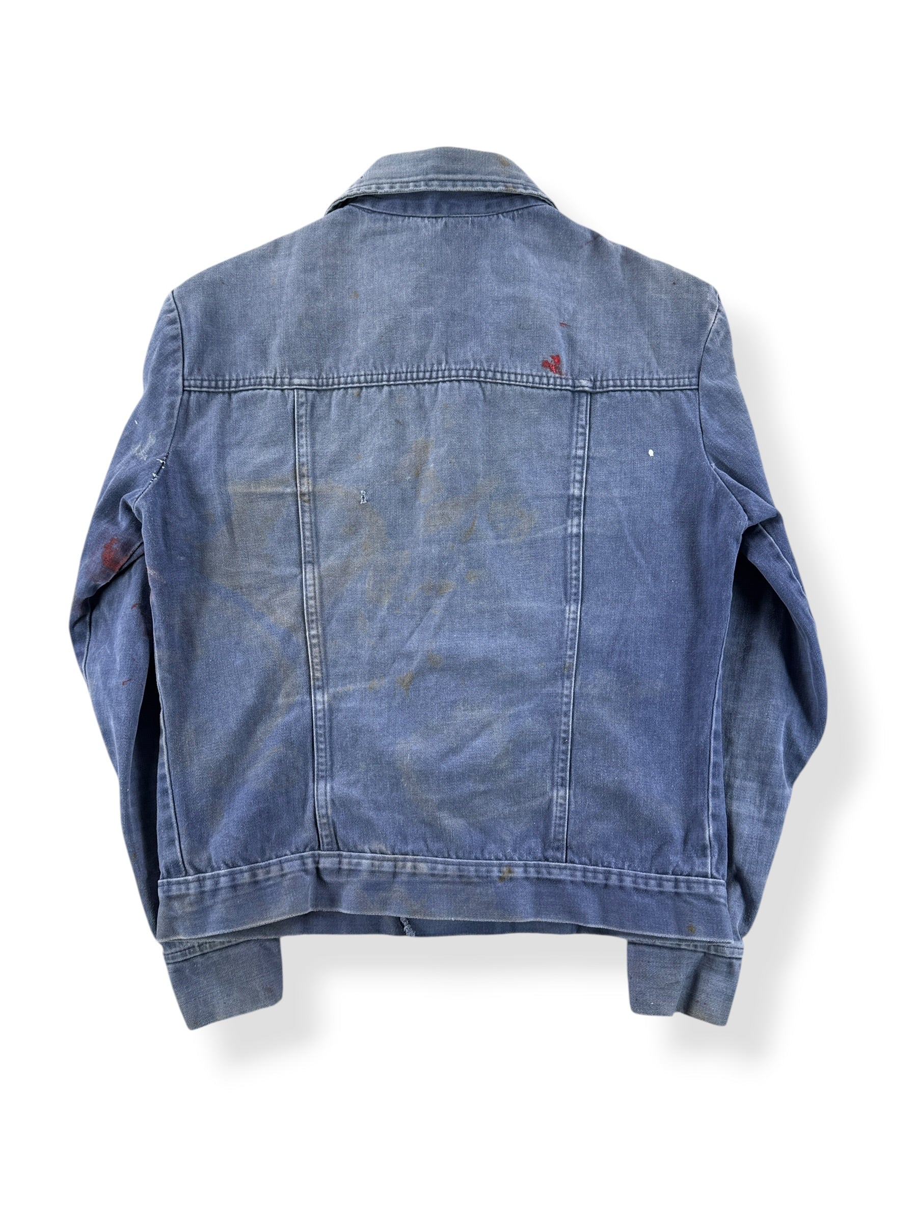 Back of Vintage Distressed Moleskin Trucker Jacket SZ S