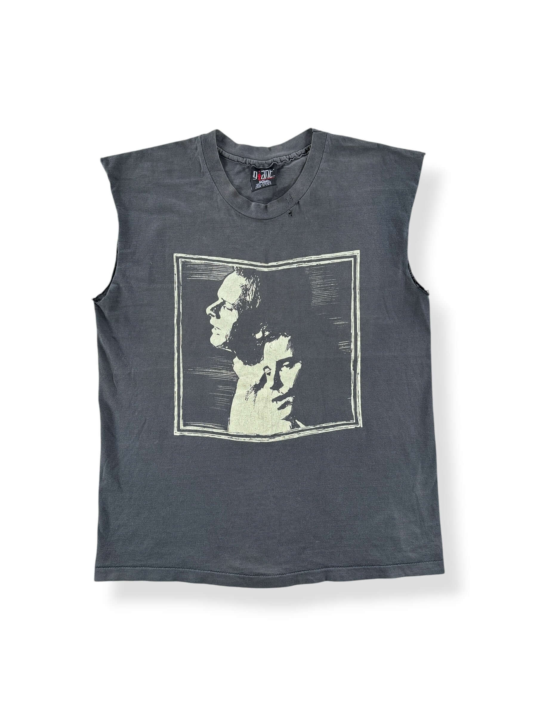 Front of Vintage Simon and Garfunkel 1993 Cutoff SZ L (Fits M)