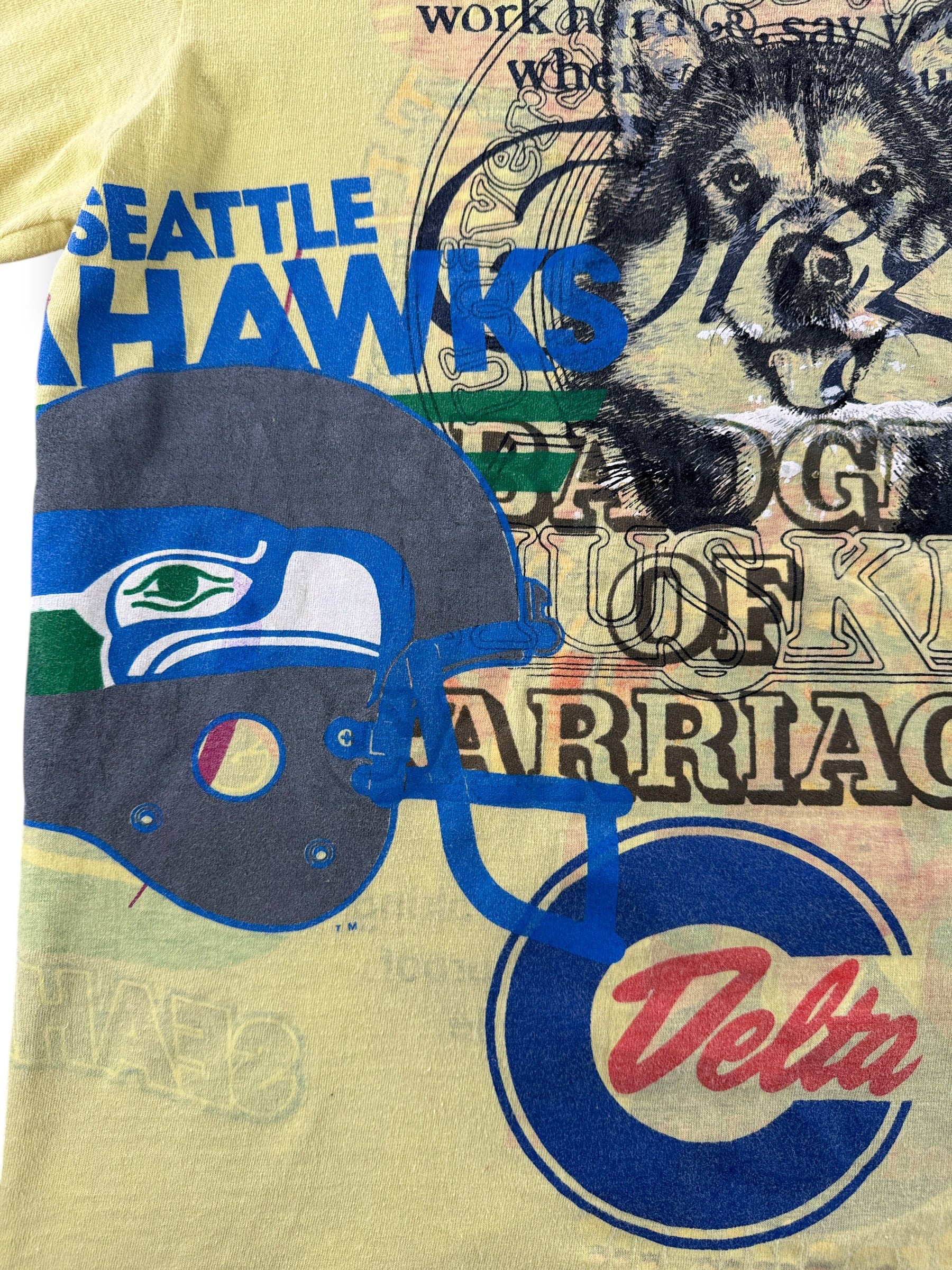 Graphic on Vintage 1990s Washington Test Print Tee SZ M