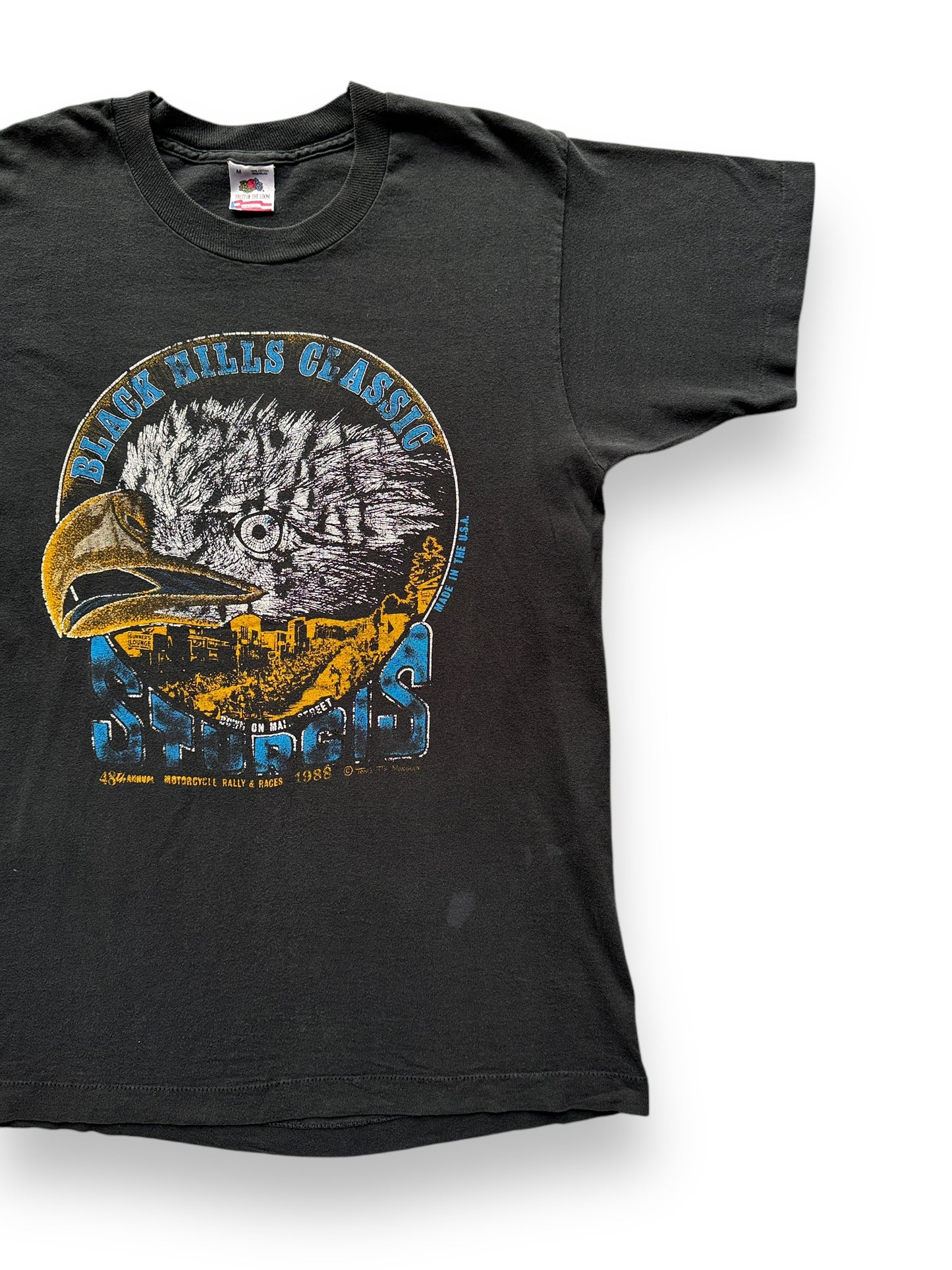 front left of Vintage 1988 Sturgis Black Hills Tee SZ M