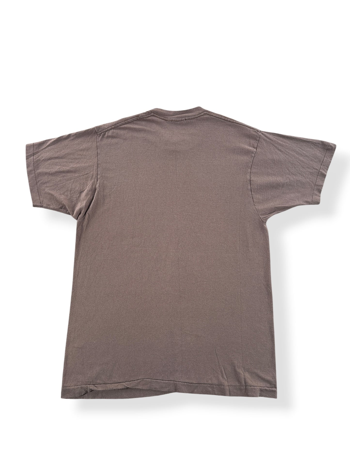 Back of Vintage Brown BVD Blank Tee SZ XL (Fits M)