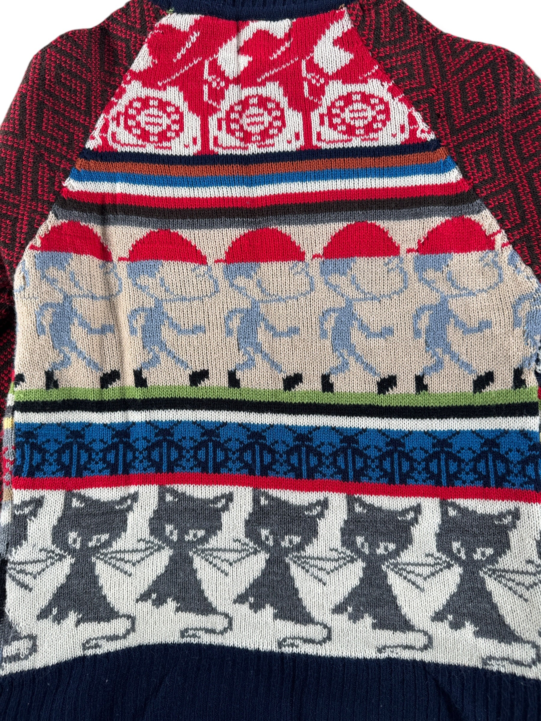 Back of Vintage Collageman Novelty Sweater SZ L