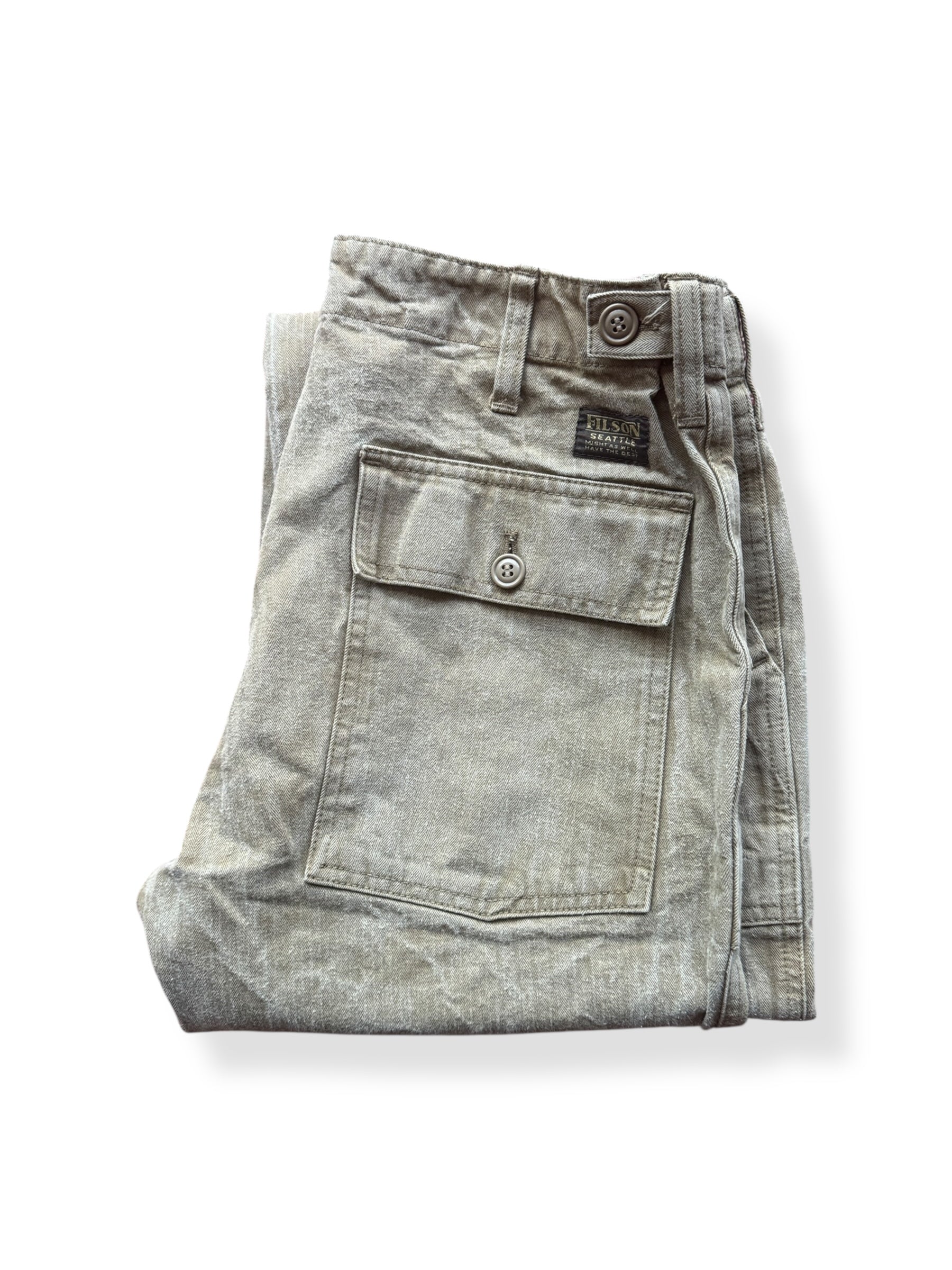 Folded Up Modern Filson HBT Field Supply Trousers W32