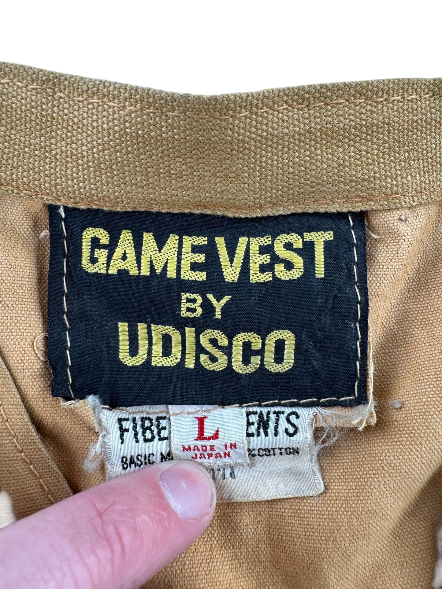 Label on Vintage Udisco Made in Japan Game Vest SZ M