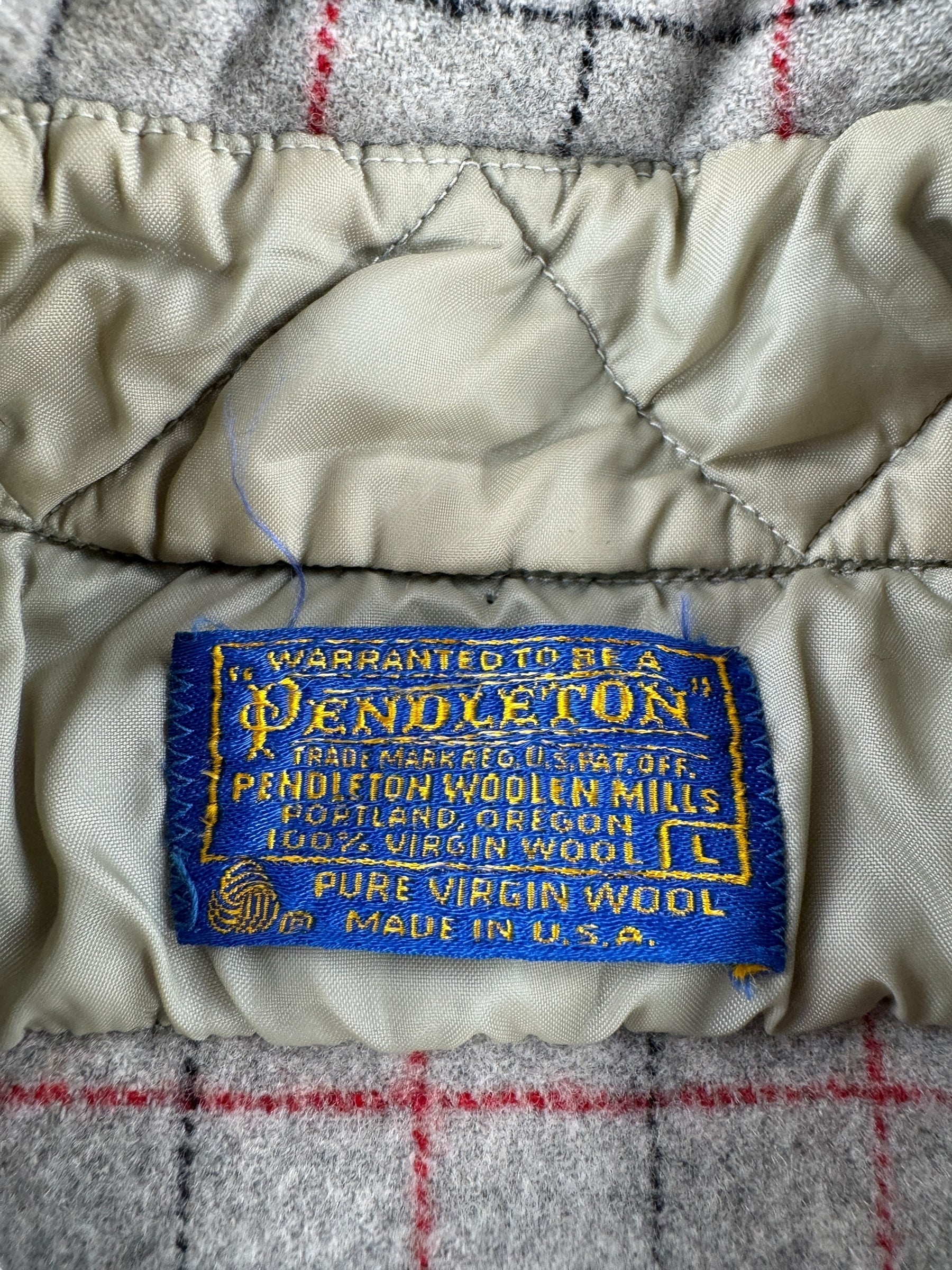 Tag on Vintage Pendleton Grey Flannel SZ L
