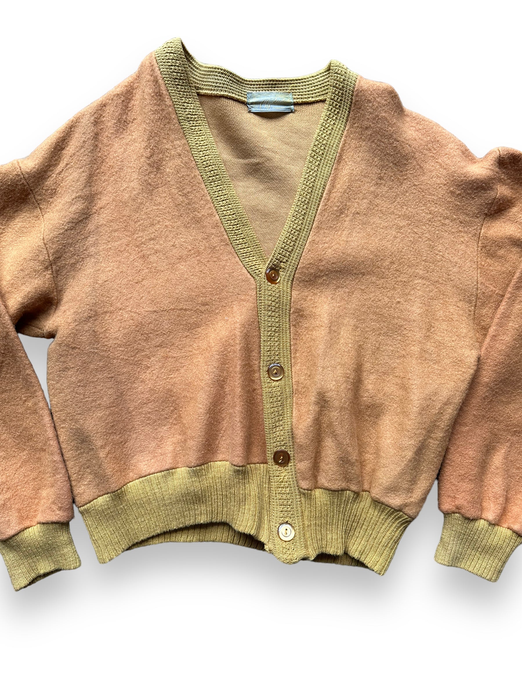 Front Detail on Vintage 1930s Clydesdale Cardigan SZ L | Vintage Cardigan Sweaters | Vintage Clothing Seattle
