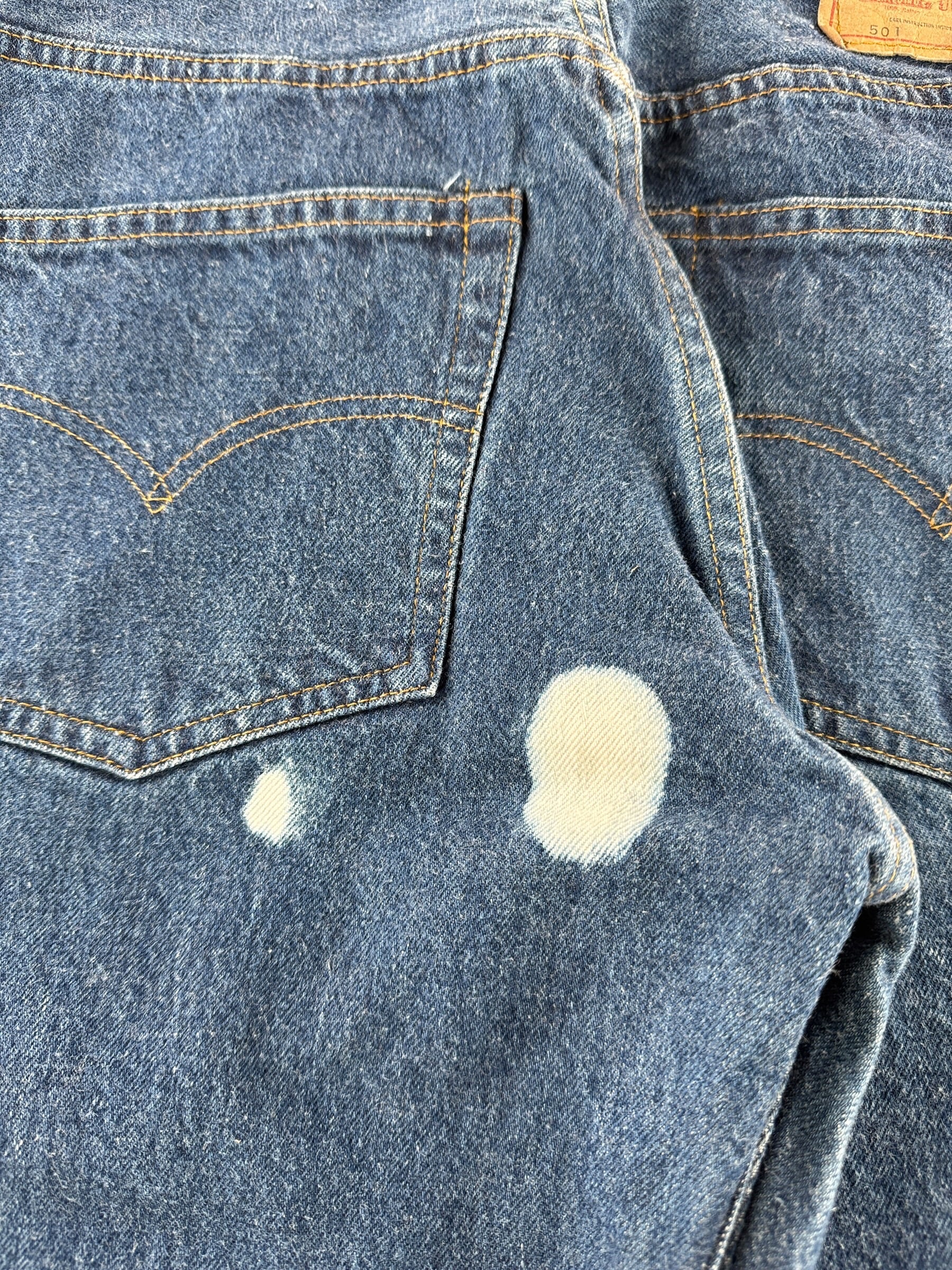 Bleach Stain on Vintage MIUSA Levi's 501 Redline Jeans W29