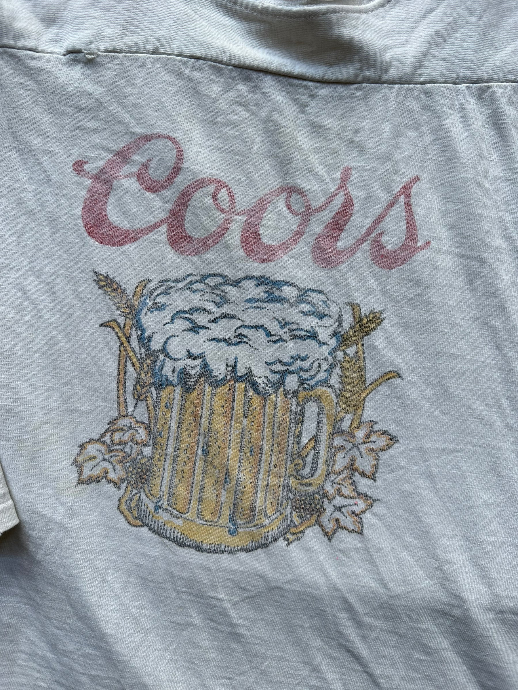 Graphic Detail on Vintage Coors Jersey Tee SZ M | Vintage Beer T-Shirts Seattle | Barn Owl Vintage Tees Seattle