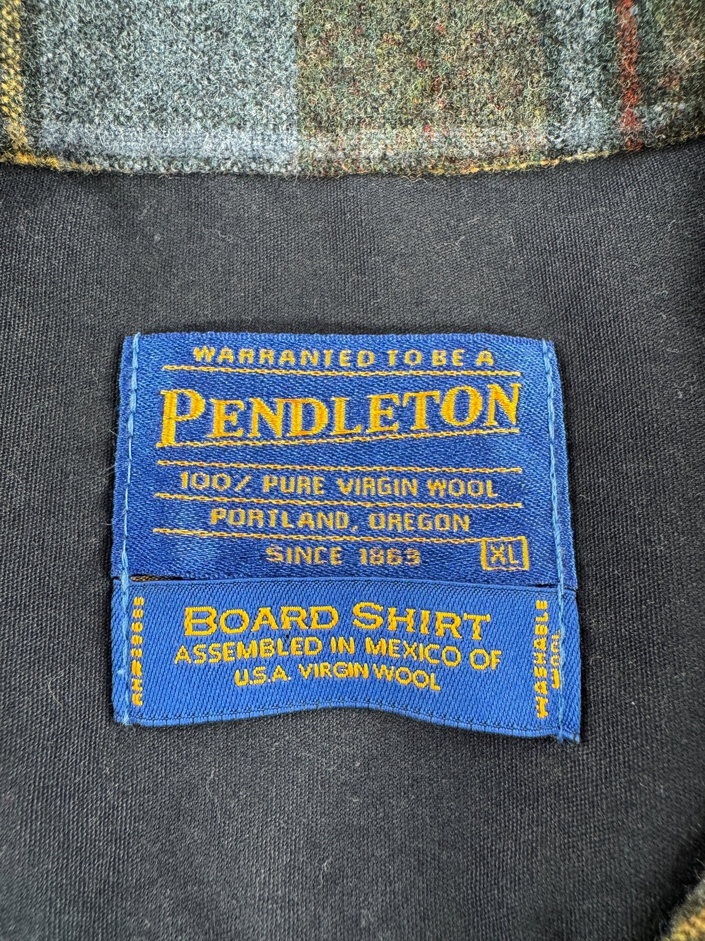 Pendleton Blue & Green Made In Mexico Board Shirt SZ XL