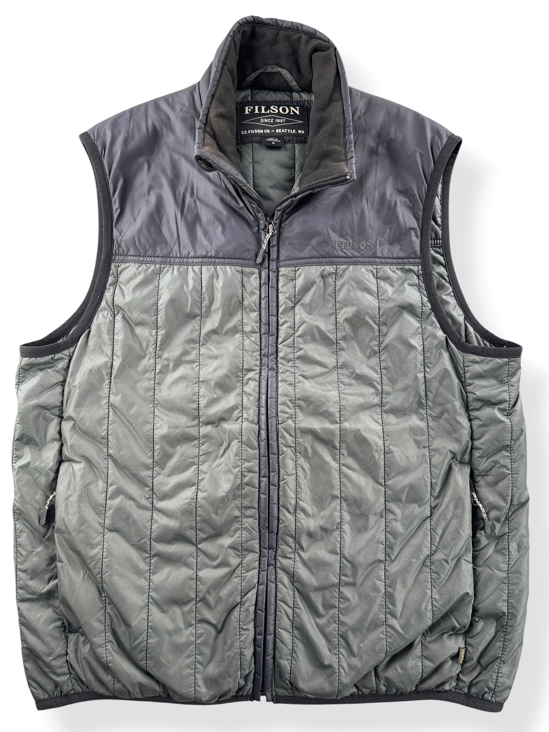 Close-up of Filson Quilted Vest SZ M
