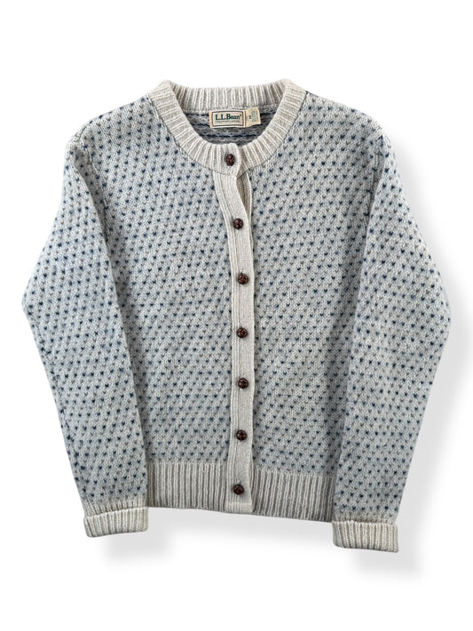 Front of Vintage Women's L.L. Bean Ragg Wool Blend Cardigan SZ M