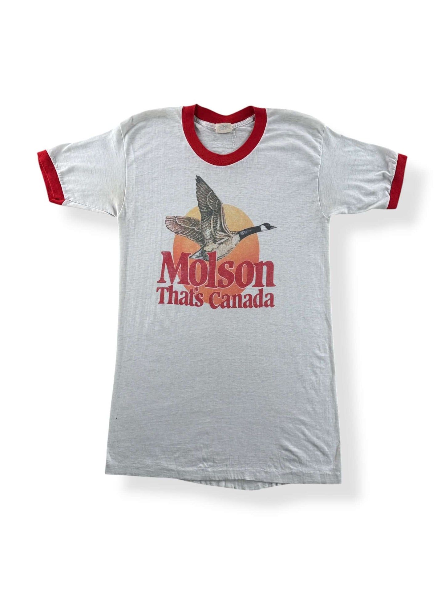 Front of Vintage Molson Canadian Ringer Tee SZ L (Fits S)