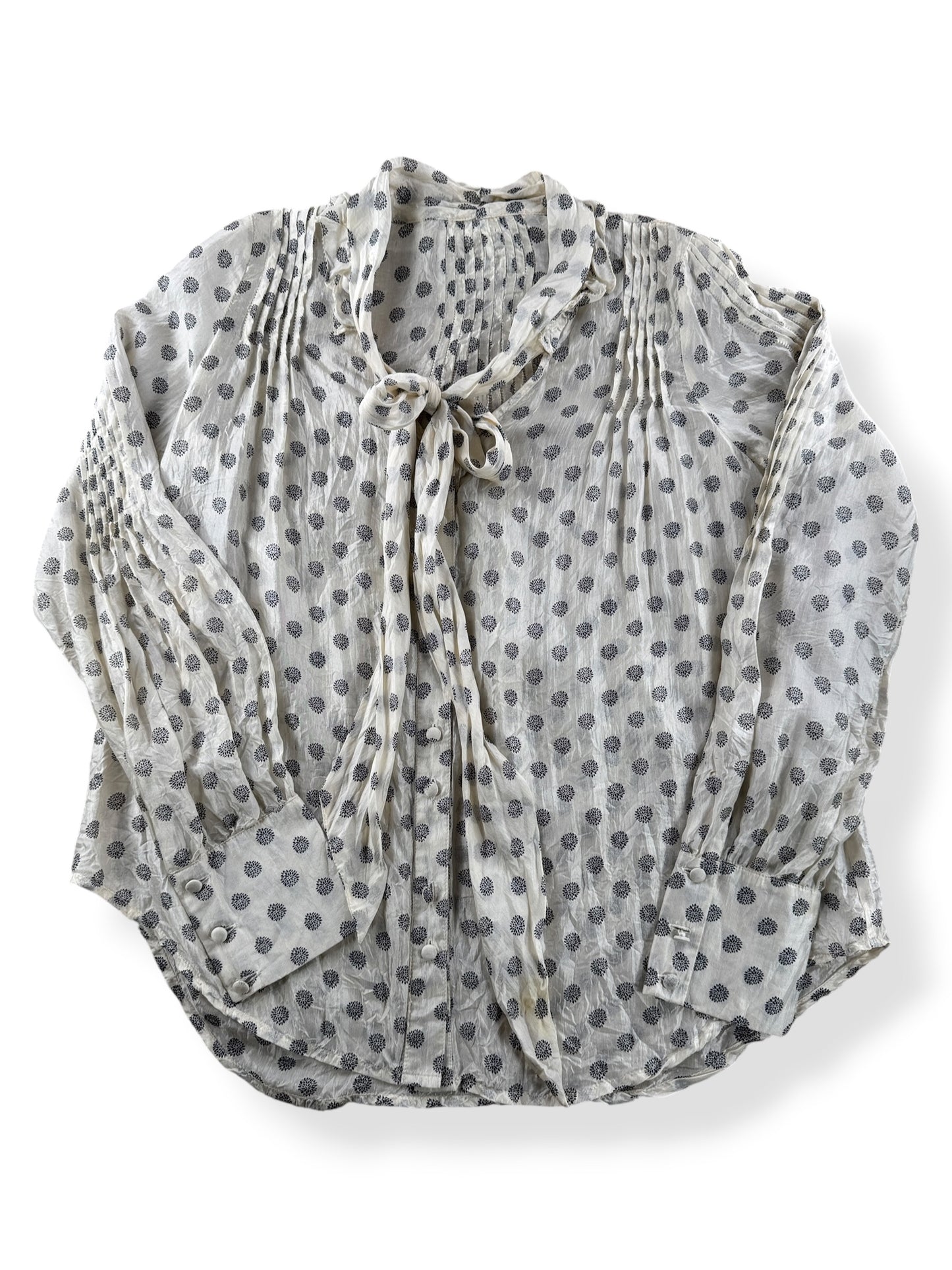 Front of Vintage 70s Silk Blouse SZ S