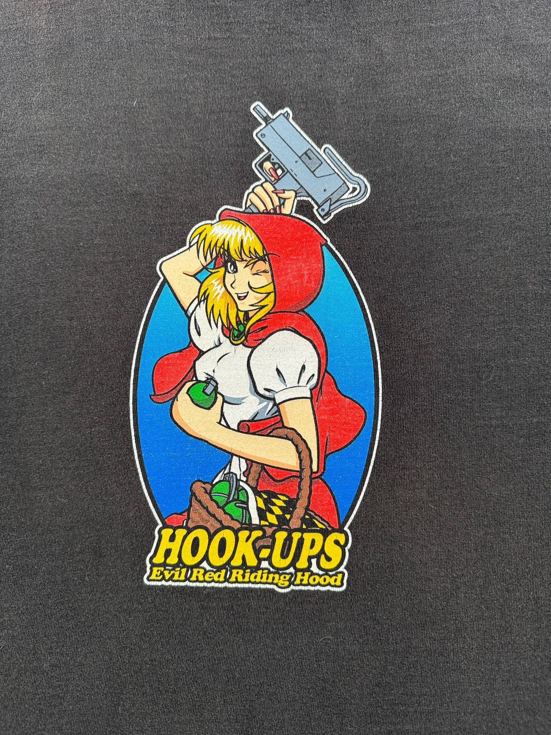 Graphic of Vintage Hook-Ups Evil Red Riding Hood Tee SZ L