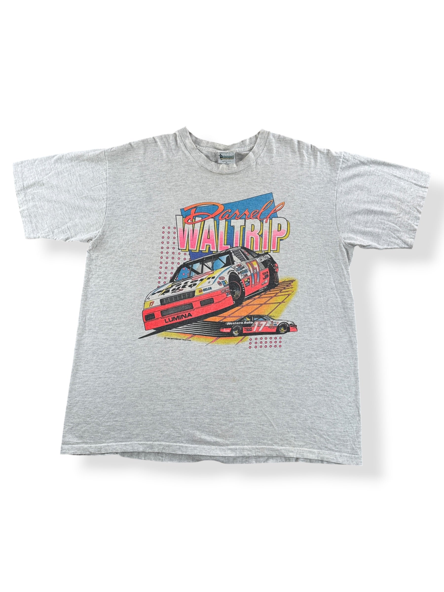 Front of Vintage Motorsport Darrell Waltrip Racecar Tee SZ XL