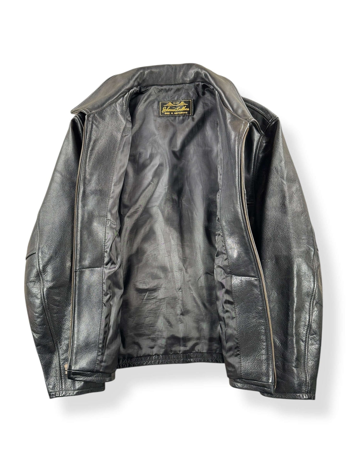 Inside of Vintage Johnson Leathers Jacket SZ L