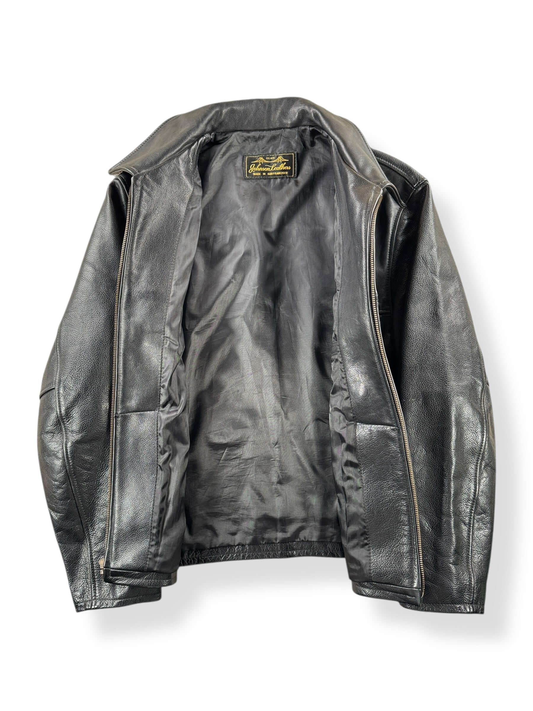 Inside of Vintage Johnson Leathers Jacket SZ L