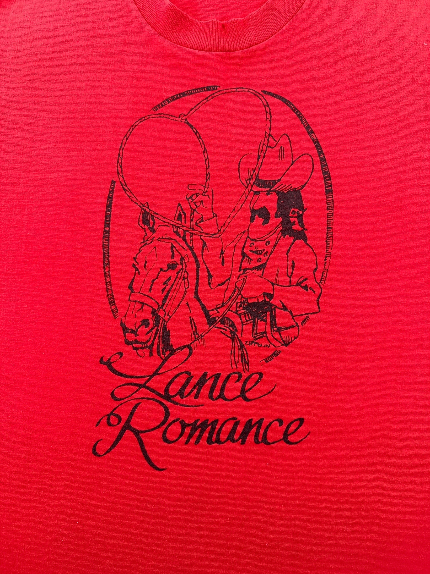 Graphic of Vintage 70s/80s Seattle Country Band Lance Romance Tee SZ S