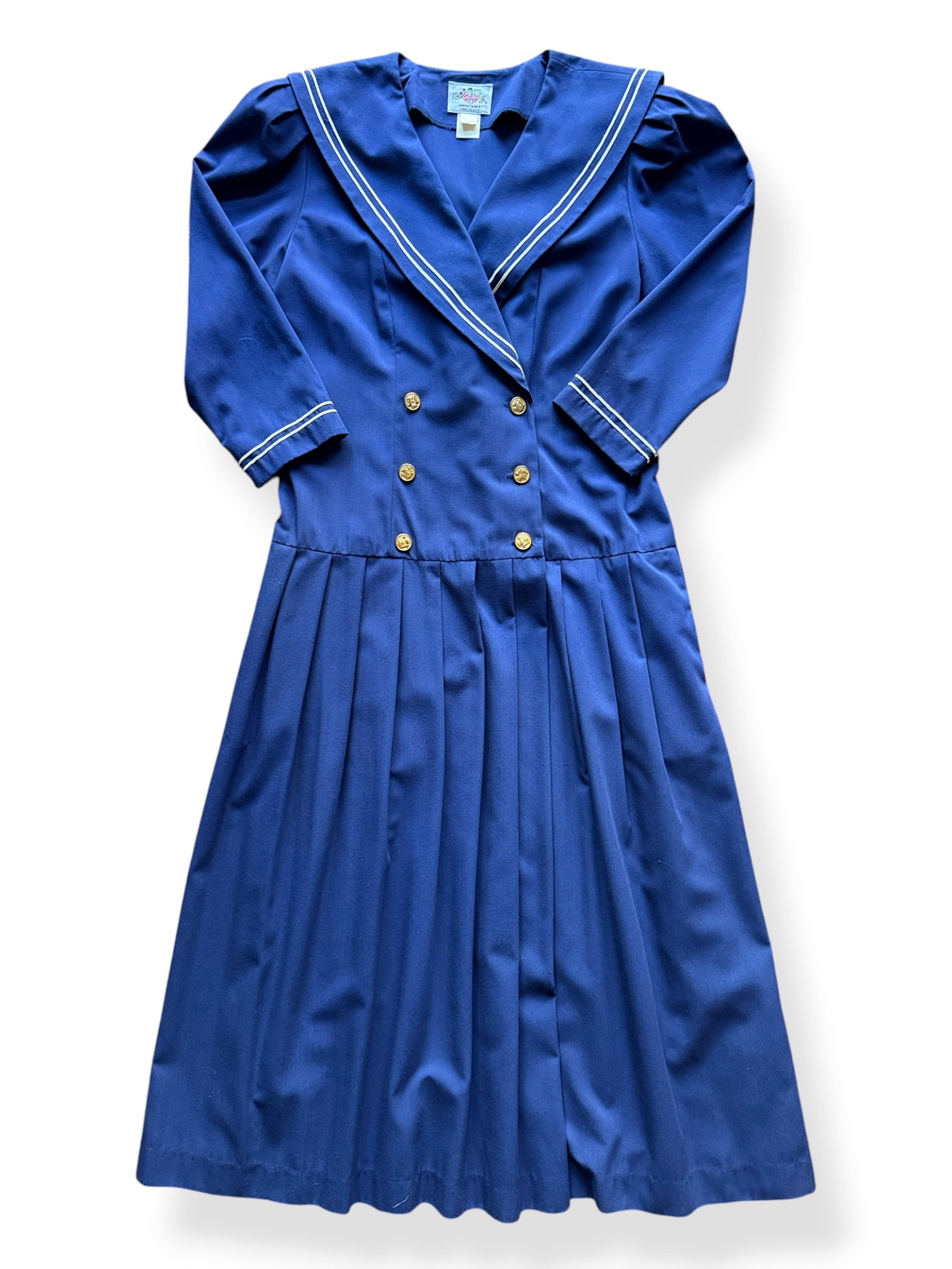 Front Close Up of Vintage 80s Lanz Sailor Dress SZ M