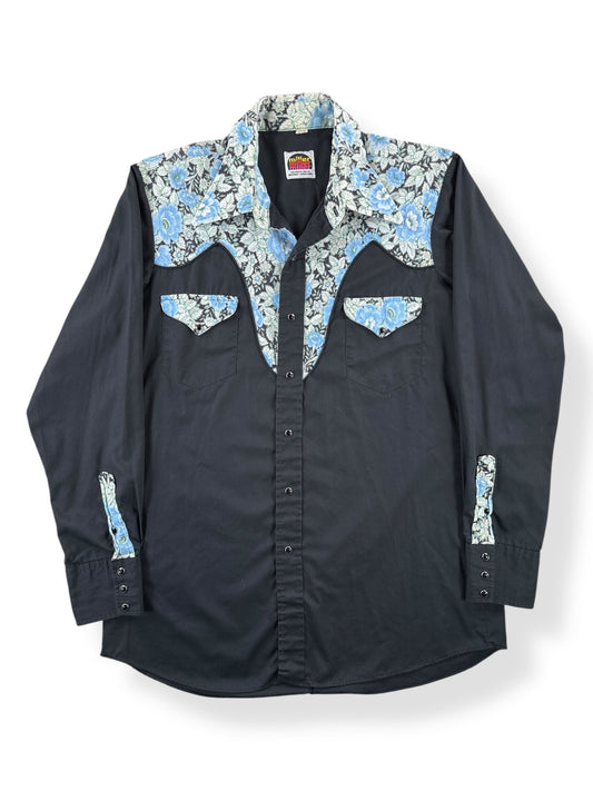 Front of Vintage Miller Western Wear Floral Pearl Snap SZ L