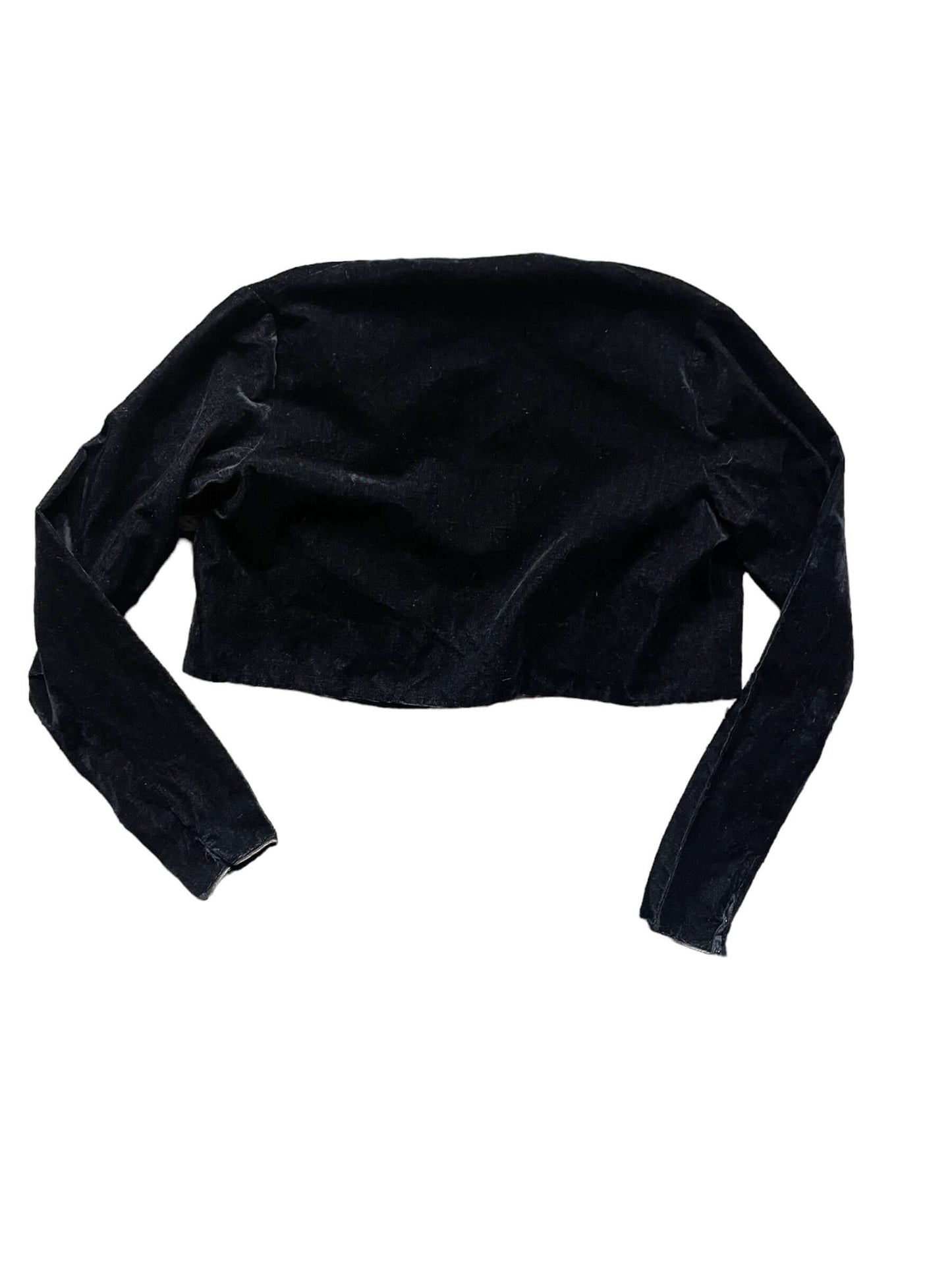 Full back view of Vintage 1940s-50s Black Velvet Cropped Jacket | Vintage Ladies Clothing | Barn Owl True Vintage