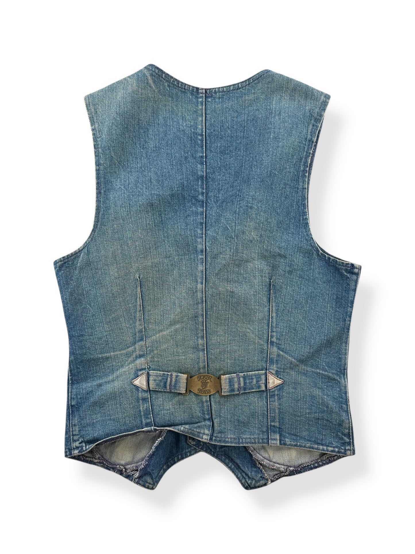 Back of Vintage Joker Jeans Denim Vest SZ XS