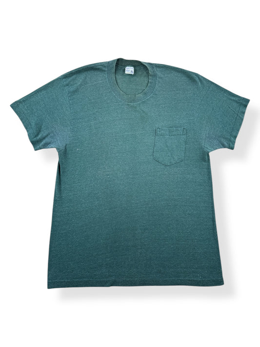 Front of Vintage Penney's Green Pocket Tee SZ M