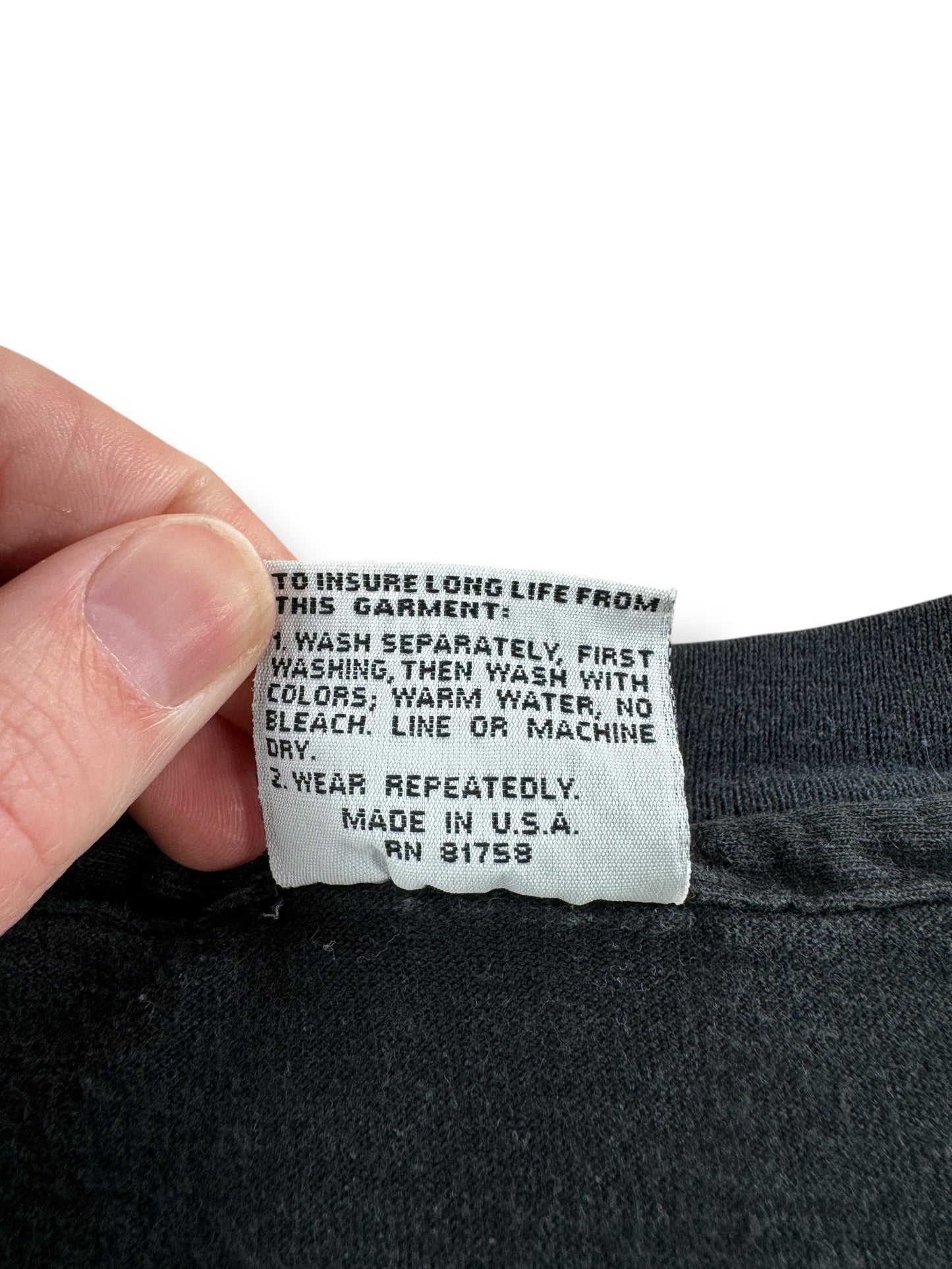 Tag on Vintage Down Brotherhood of Eternal Sleep Liquid Blue Tee SZ XL