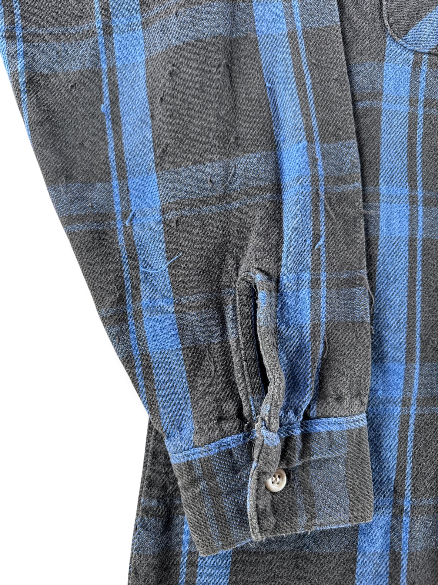Wear on Vintage 80's Five Brother Cotton Flannel SZ XL