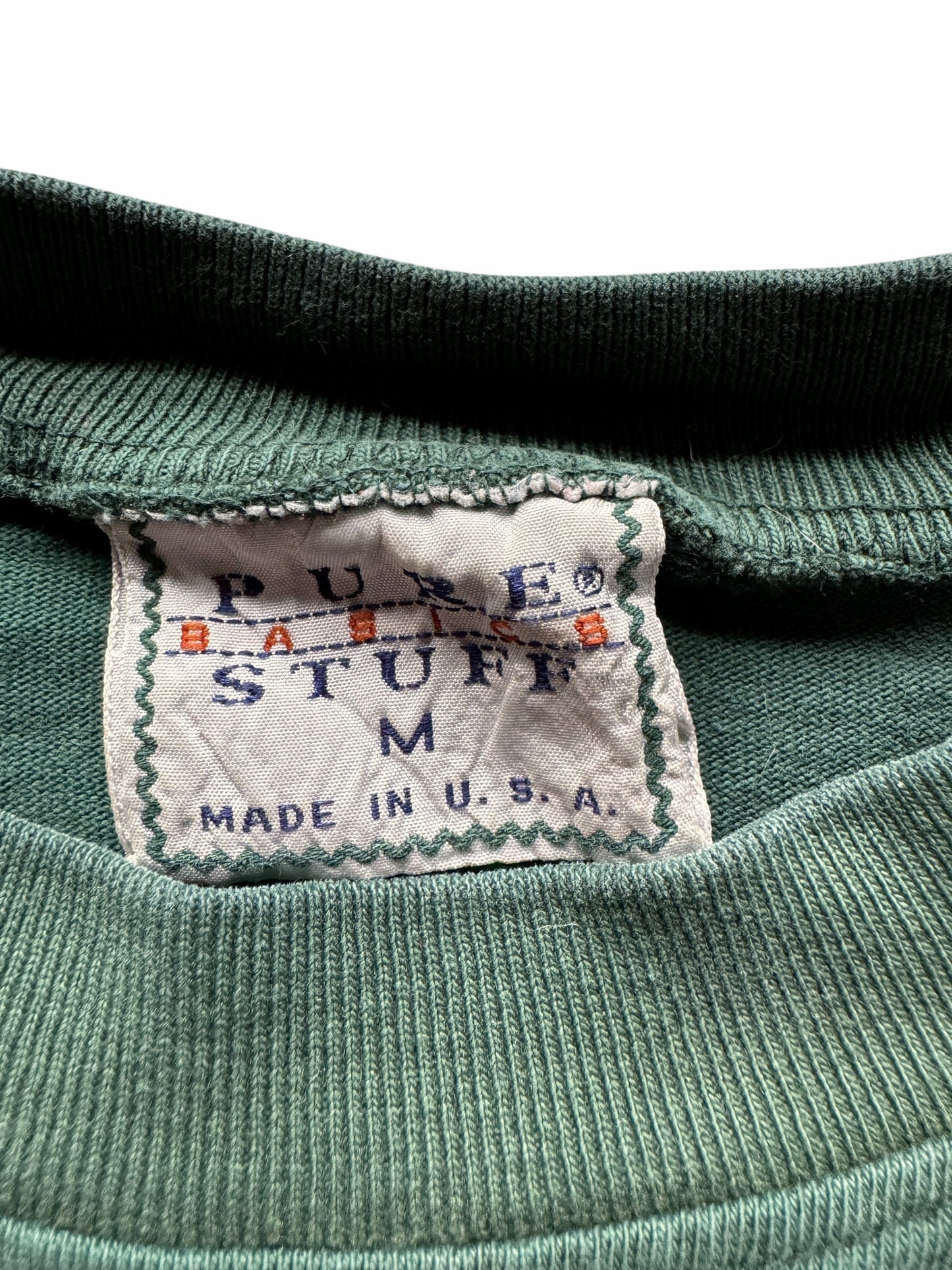 tag on Vintage Green Blank Tee Shirt SZ L