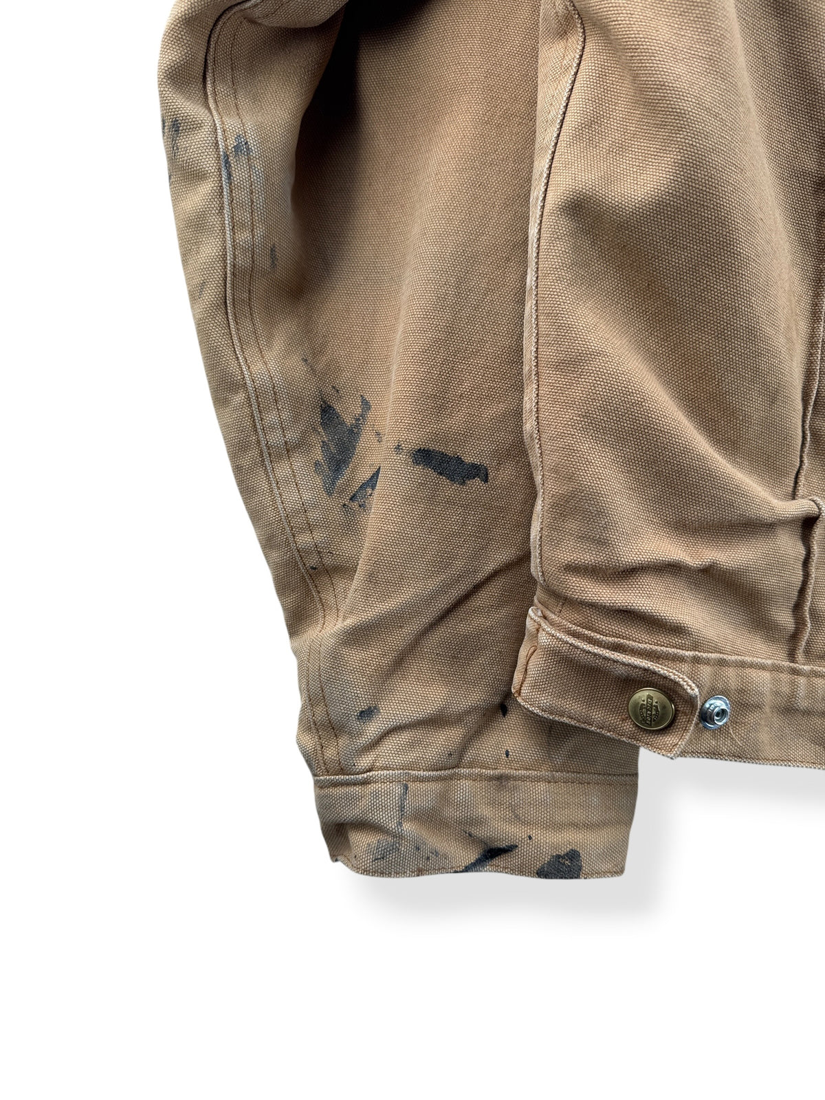 Paint on back of cuff on Vintage 1990s Dickies Detroit Style Workwear Jacket L