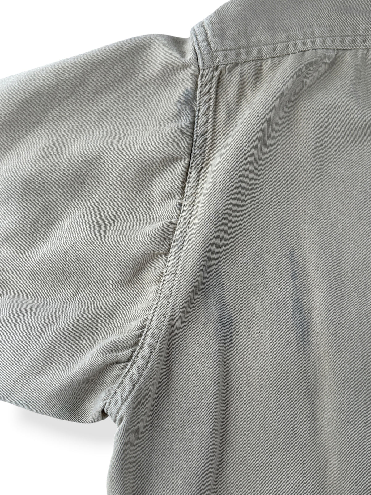 Ware near sleeve hem on Vintage 1960s Distressed Big Mac Penney's Work Shirt SZ M