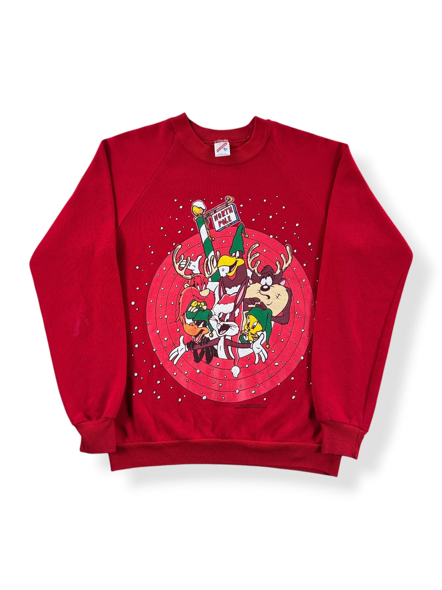 Front of Vintage Looney Tunes Christmas Crewneck SZ M (Fits S)
