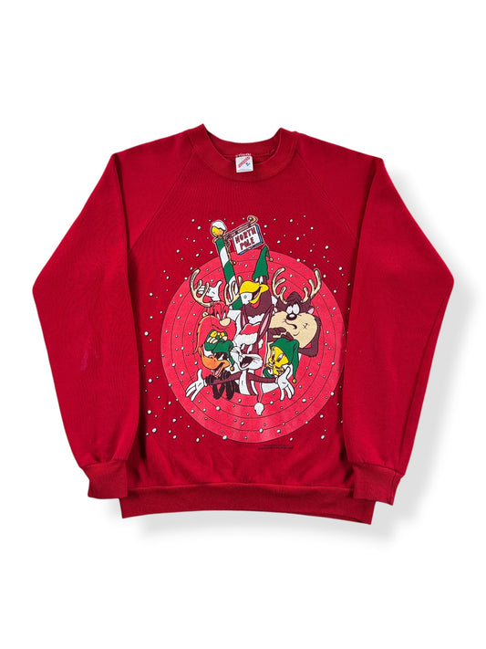 Front of Vintage Looney Tunes Christmas Crewneck SZ M (Fits S)