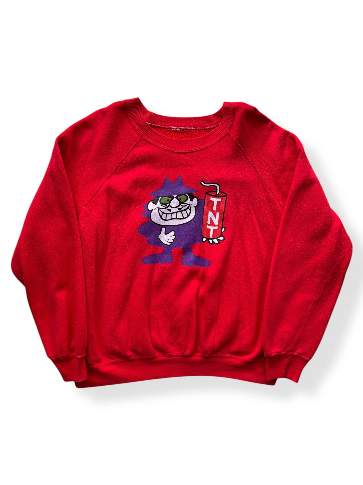 Front of Vintage Boris Badenov Red Crewneck SZ XL