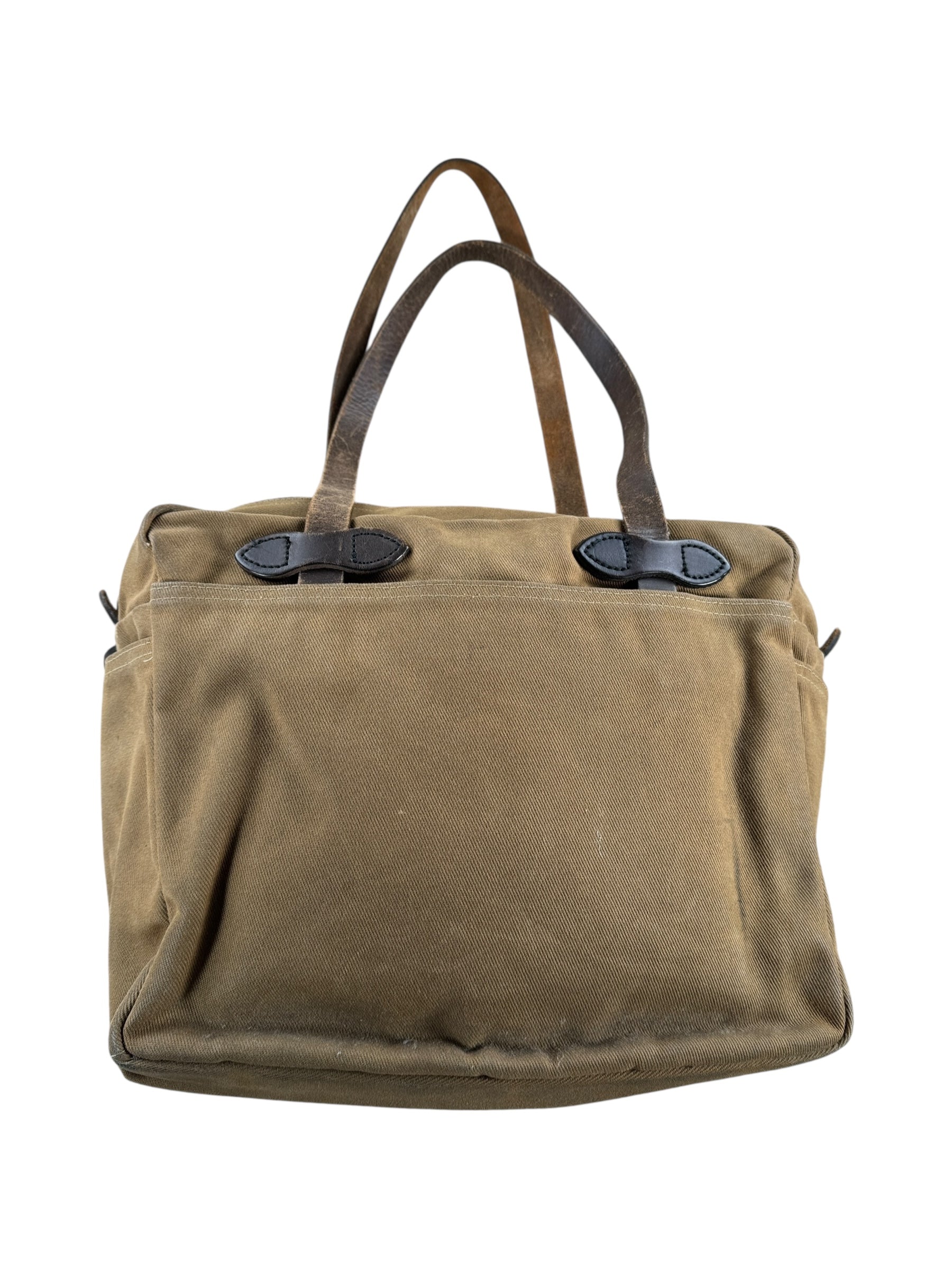 Front View of Vintage Talon Era Filson Rugged Twill Zippered Tote