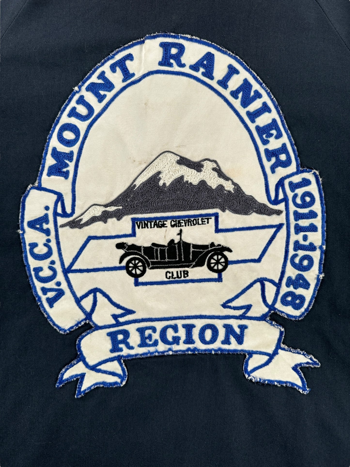 Back Patch on Vintage Car Club Jacket SZ L