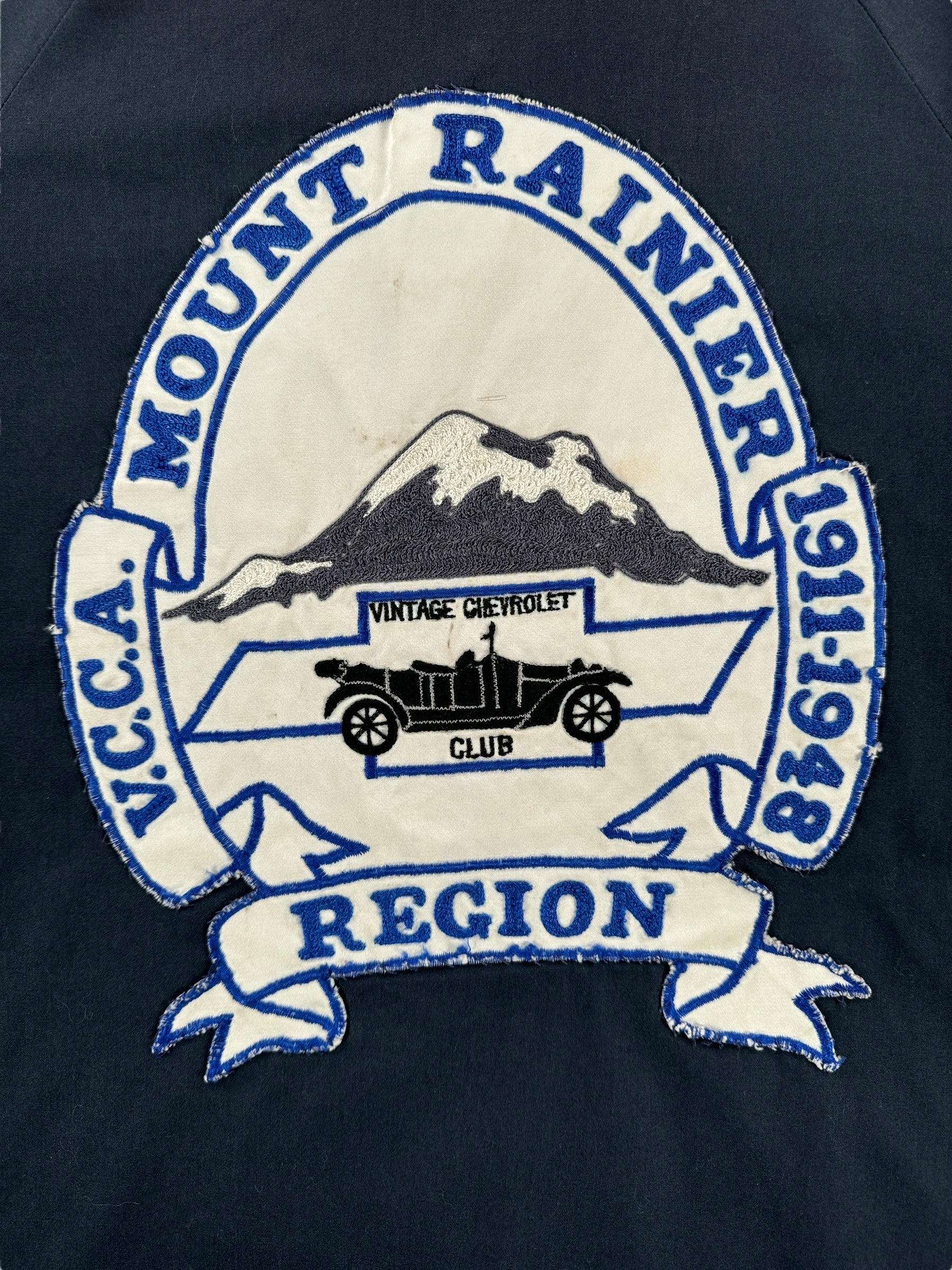 Back Patch on Vintage Car Club Jacket SZ L
